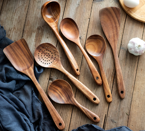 Handmade Teak-Wood Utensils Set