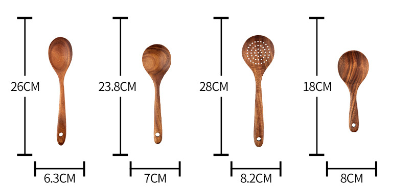 Handmade Teak-Wood Utensils Set