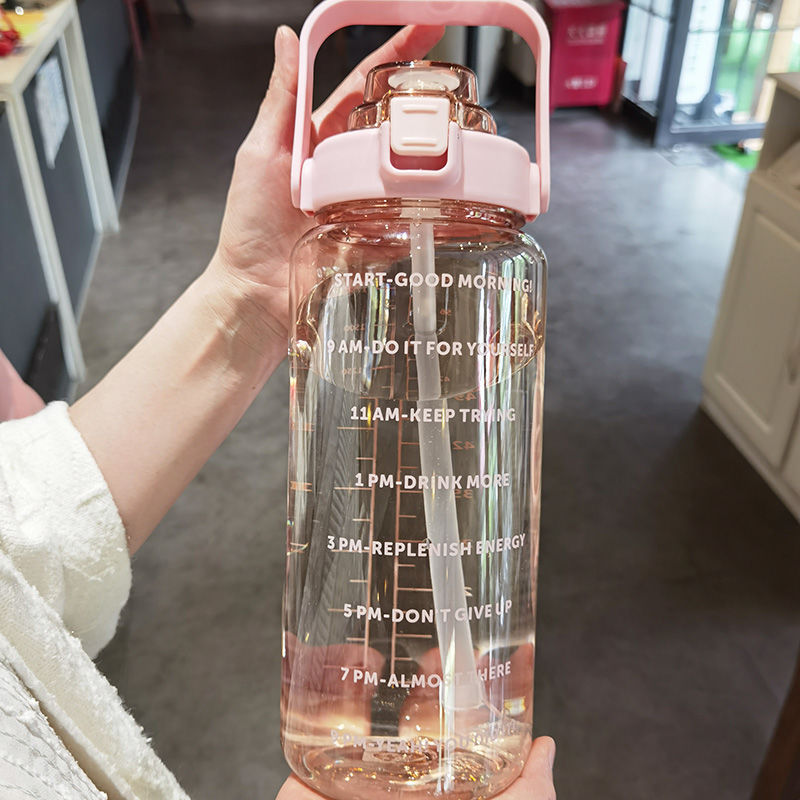 Large Capacity Plastic Straw Water Bottle