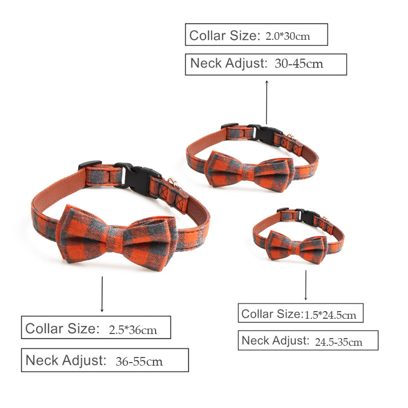 Plaid Bow Tie Pet Collar